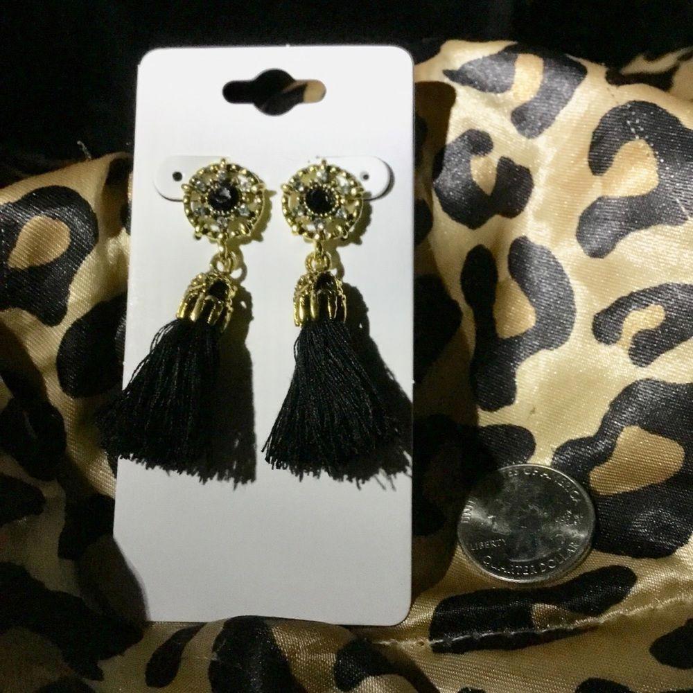 Black Tassel Earrings